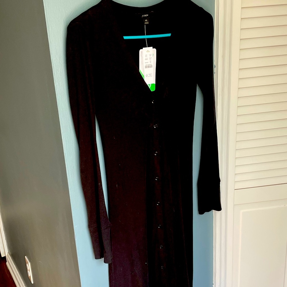JCrew ribbed midi button up dress NWT